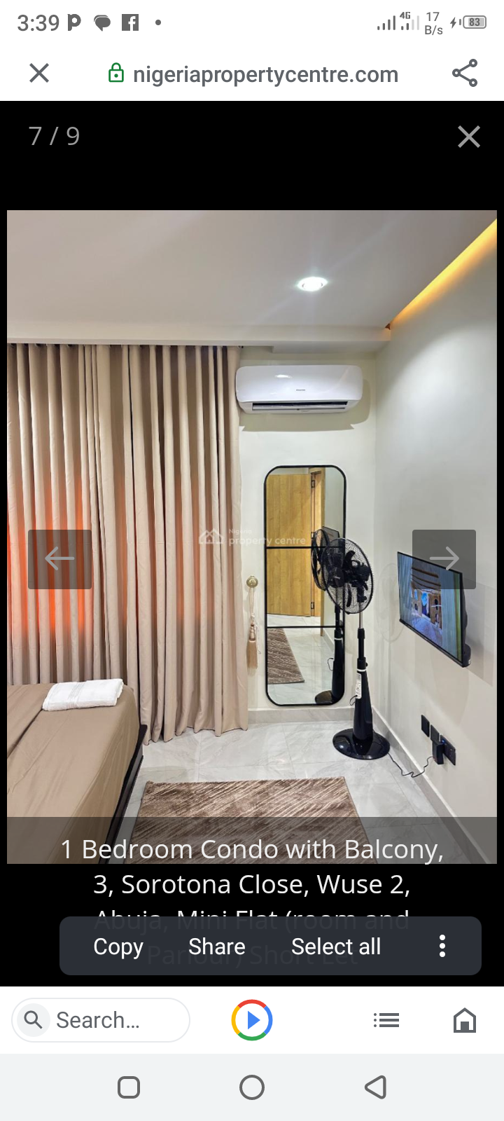 A Luxurious 1 bedroom mini Flat in Wuse 2, Abuja.