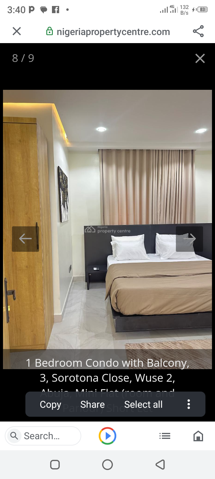 A Luxurious 1 bedroom mini Flat in Wuse 2, Abuja.